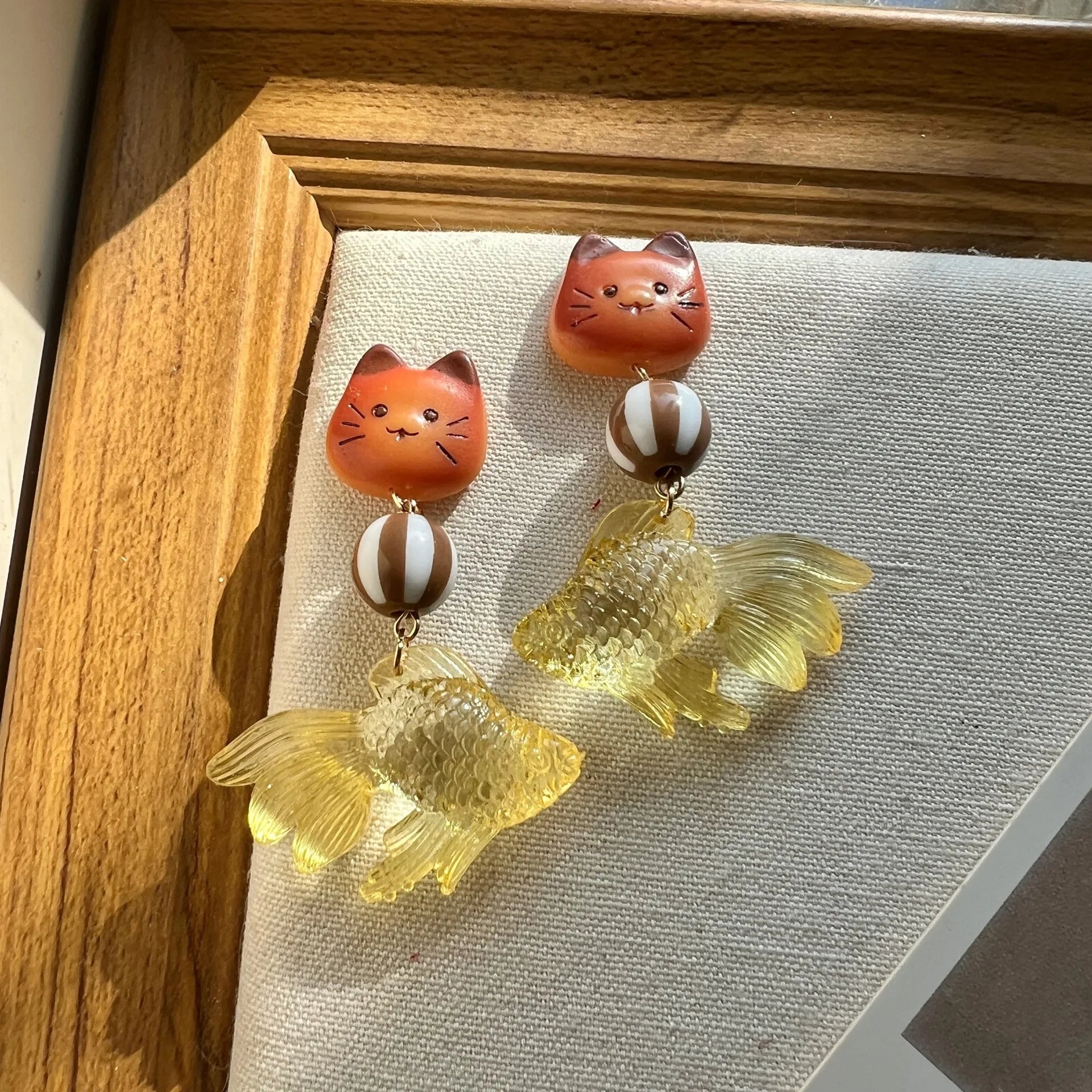 Kreativer Goldfisch Ohrring Einzigartiger transparenter Goldfisch Anhänger Ohrring Süße Koi-Fisch Ohrhänger Personalisierter Schmuck Großhandel