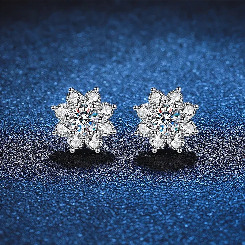 NeeTim 0.5ct Moissanit Ohrstecker für Damen 925 Sterling Silber mit Weißgold überzogenen Diamant Ohrsteckern Hochzeitsschmuck