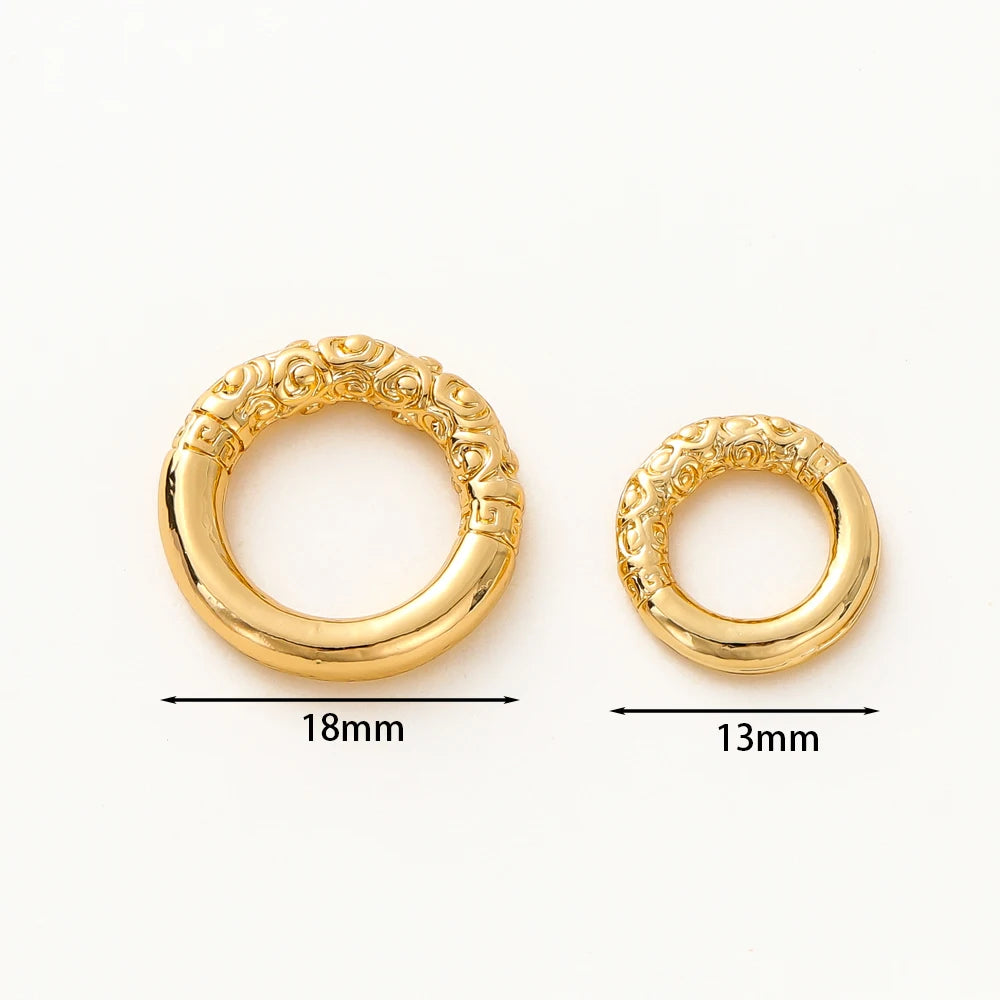 10 Stück/Lot 18K vergoldete große runde D-Ring-Schnallen Verschlüsse für Ledergürteltaschen Bekleidung DIY Bastelarbeiten Schmuckherstellung