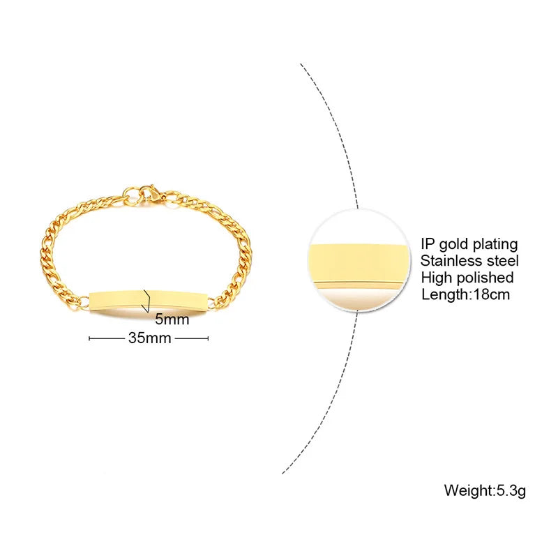 Vnox Minimalistische personalisierte gravierbare Edelstahl-dünne Armbänder für Frauen, Damen, individuelle Freundschafts-, Brautjungfern-Geschenke, Schmuck