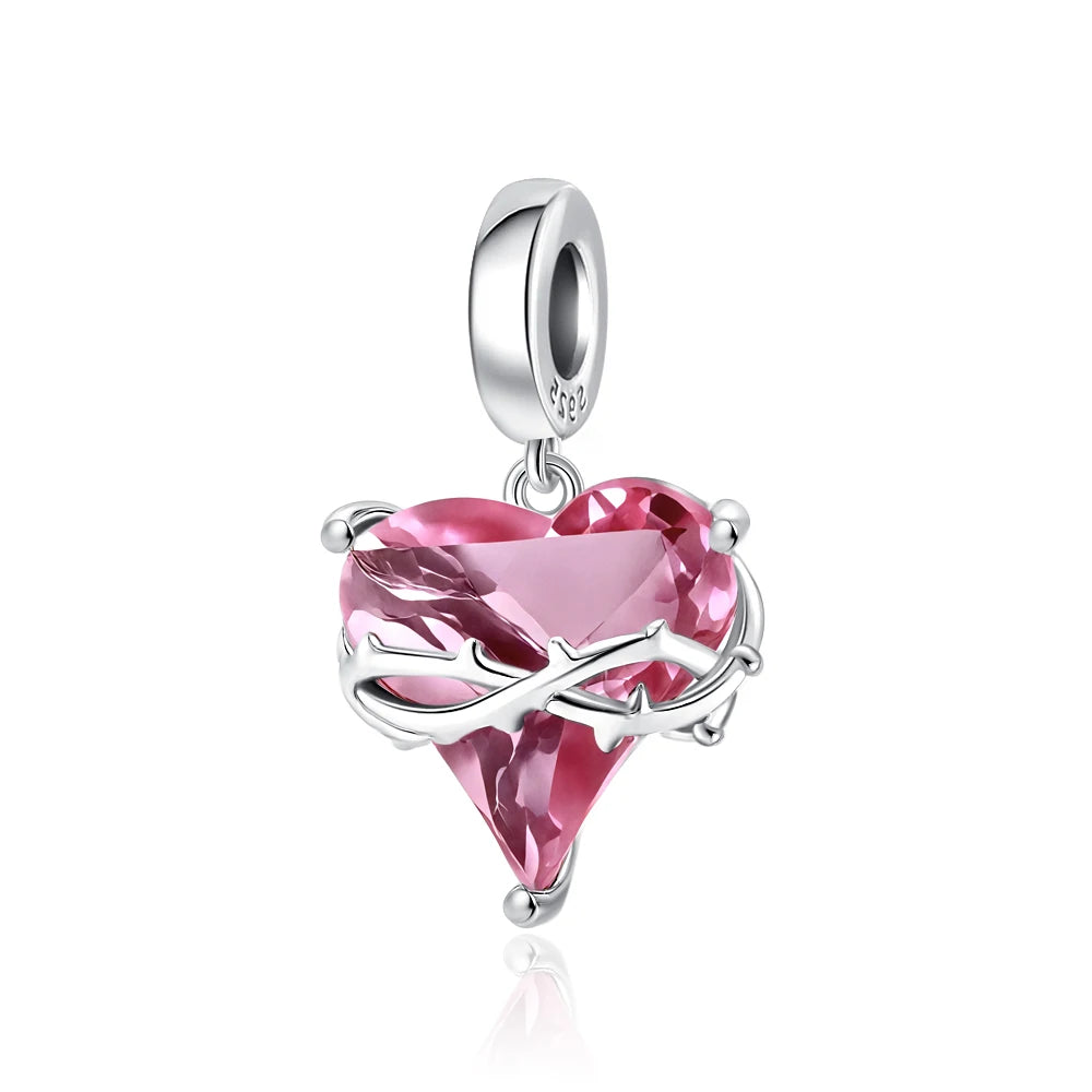 2026 Frühlings-Pink-Serie Ballon Schmetterling Blumen-Anhänger passend für S925 Europäische 925 Sterling Silber Armband Armreifen Halskette
