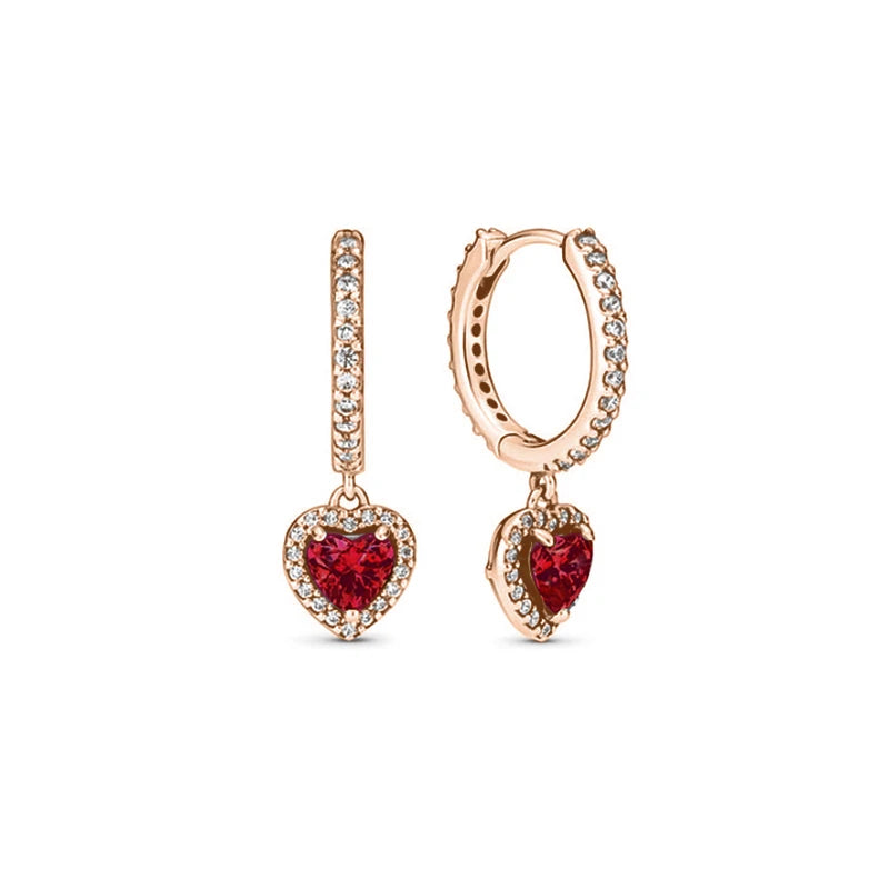 Neue S925 Silber Herz-Stein-Ohrstecker geeignet für Valentinstag, Muttertag, Jubiläumsgeschenk DIY Charm-Schmuck