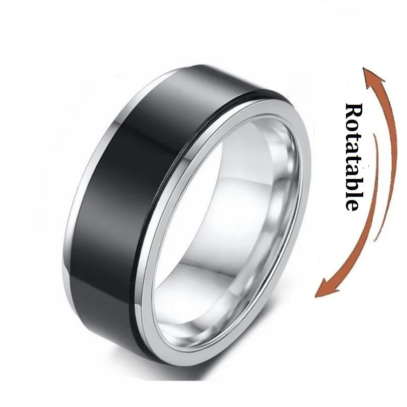 Stainless Steel Star Moon Anxiety Relaxing Cool Ring For Couples Spinner Fidgets Joint Rings Accessories Anillo Antiestres