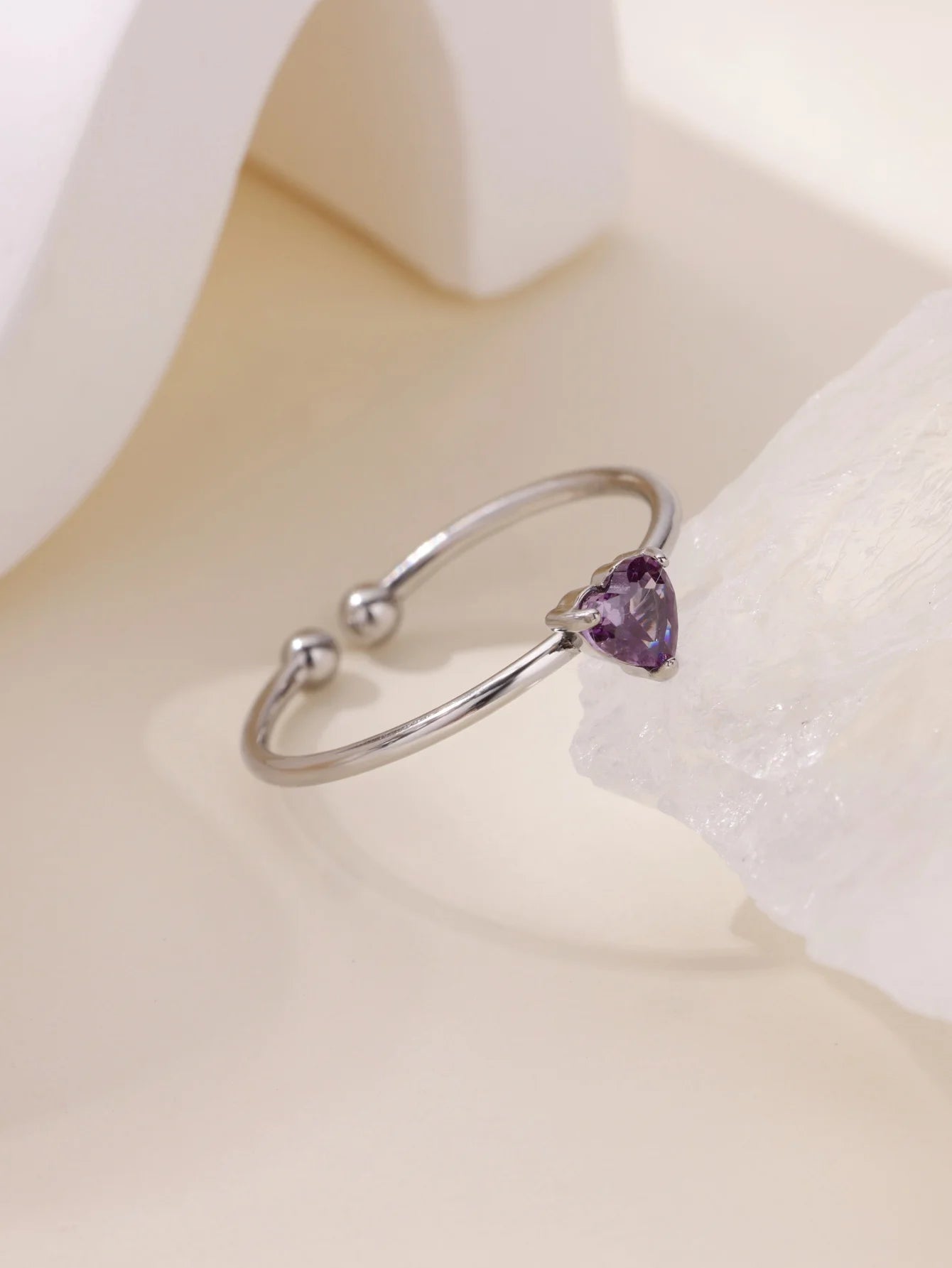 Mode Zirkon Herz Geburtssteinringe für Damen Edelstahl Goldfarbe Geburtssteinring Ästhetischer Hochzeitsschmuck Geschenk