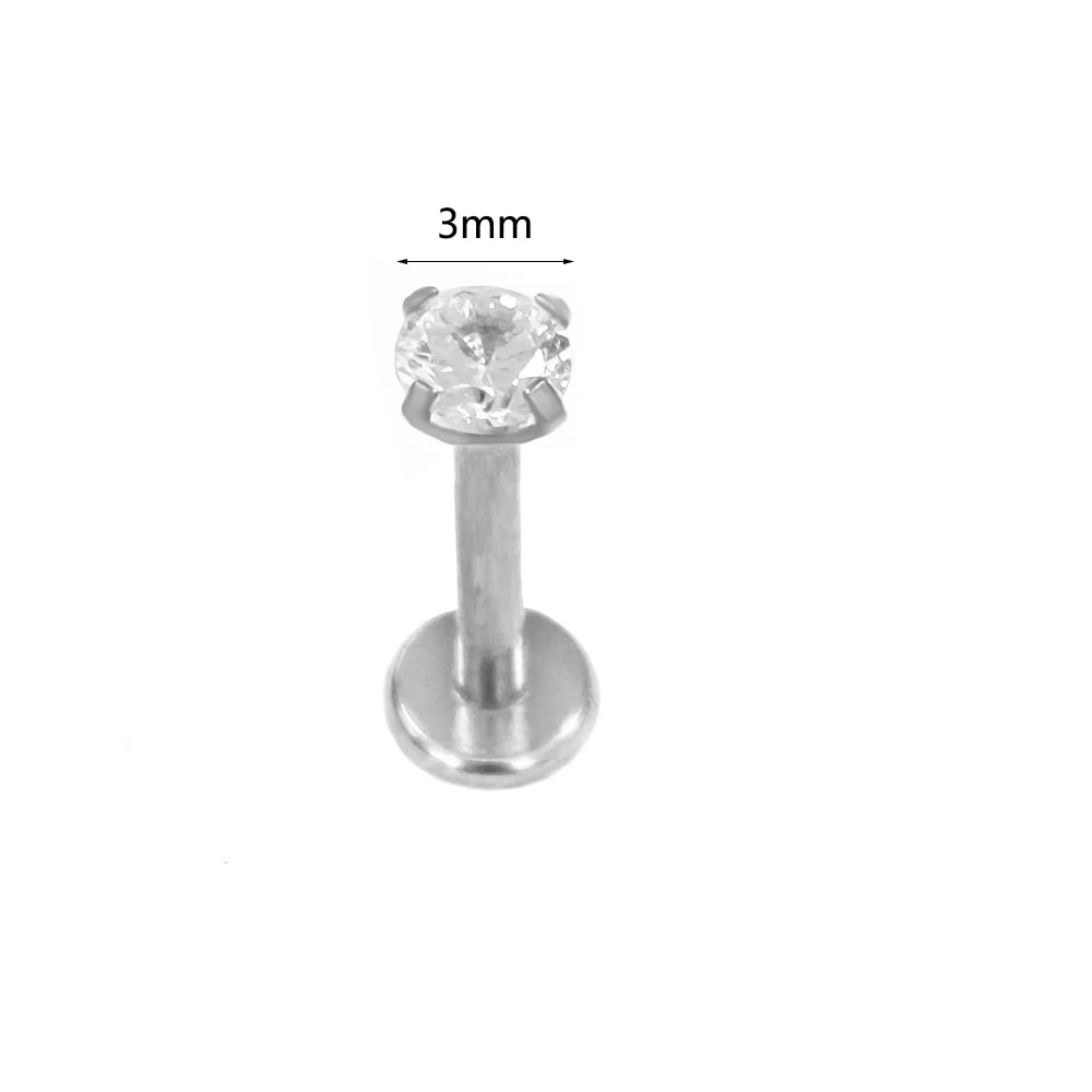100 % 316L Chirurgischer Edelstahl Blumen Labret Piercing Schmetterling Biene Tragus Schlange Knorpel Helix Flat Back CZ Ohrringe Körperschmuck