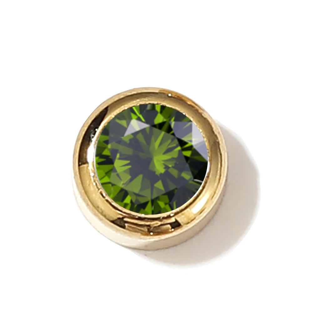 SUNIBI Charm de acero inoxidable Collar de cristal Colgante de piedras de nacimiento Charms para hacer joyas Pendientes de mujer Accesorios DIY