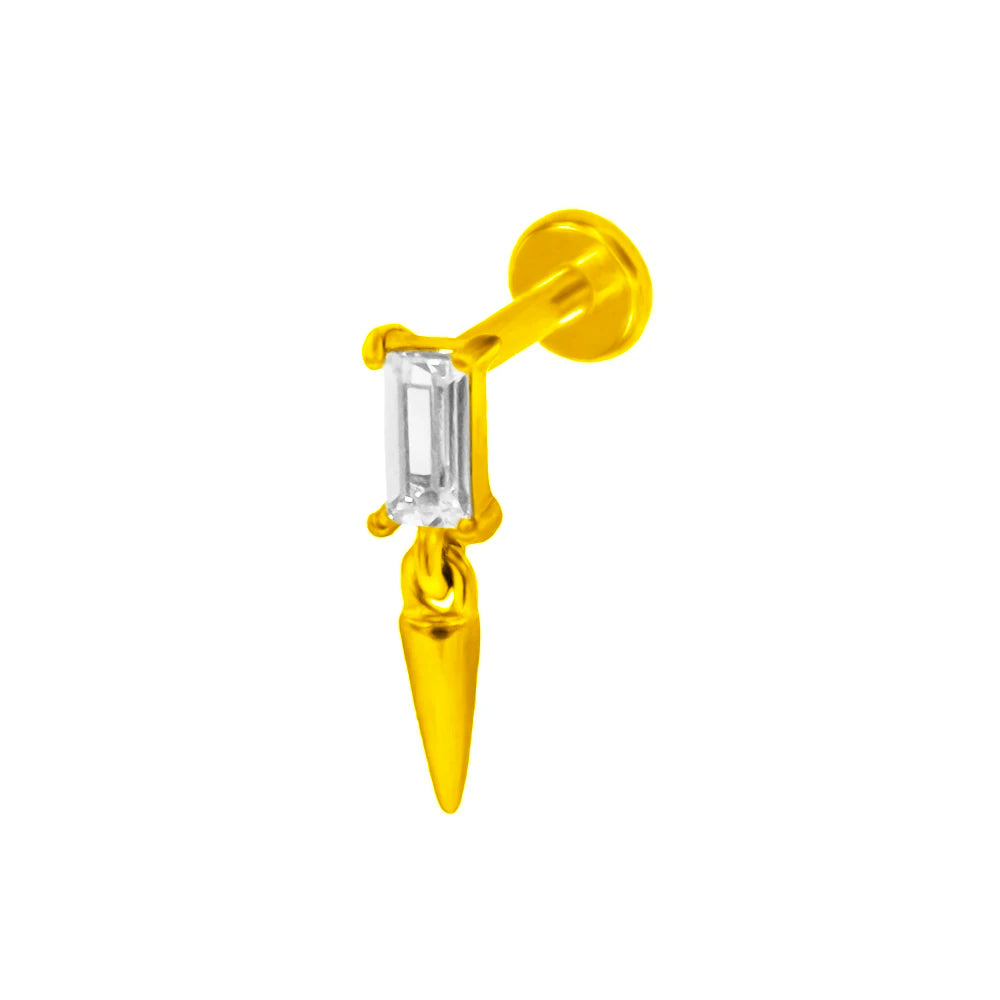 Piercing Labret de Rosca Interna Rayo Corona Abeja Flores Cartílago Pendiente Trago Conch Acero Inoxidable 316L Joyería Corporal