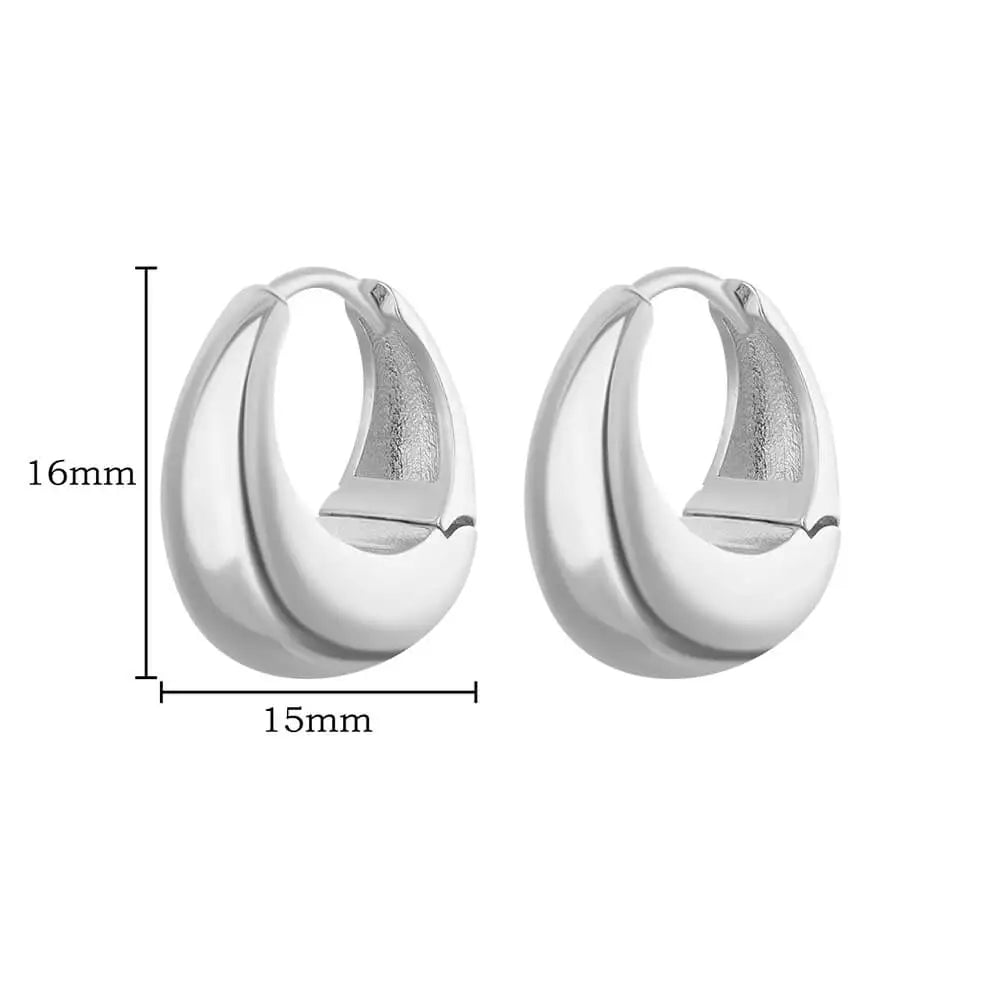 Chunky Tropfen-Creolen für Damen, Edelstahl, goldfarben, Piercing-Ohrring, Trend 2024, Neu im Trend, Schmuck aretes mujer