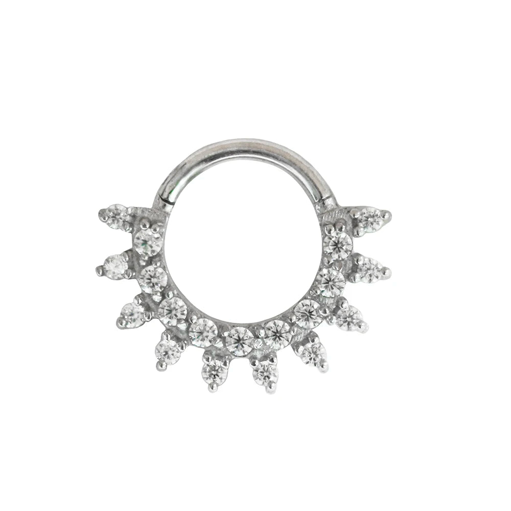 316L Chirurgischer Stahl Segment Nasenring Zirkon Septum Clicker Ohrknorpel Helix Daith Hoop Körperschmuck Piercing