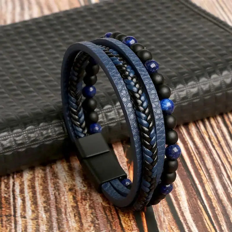 Klassisches Herren Lederarmband Neuer Stil Handgewebt Mehrschichtige Kombination Accessoire Mode Herrenschmuck Großhandel Dropshipping