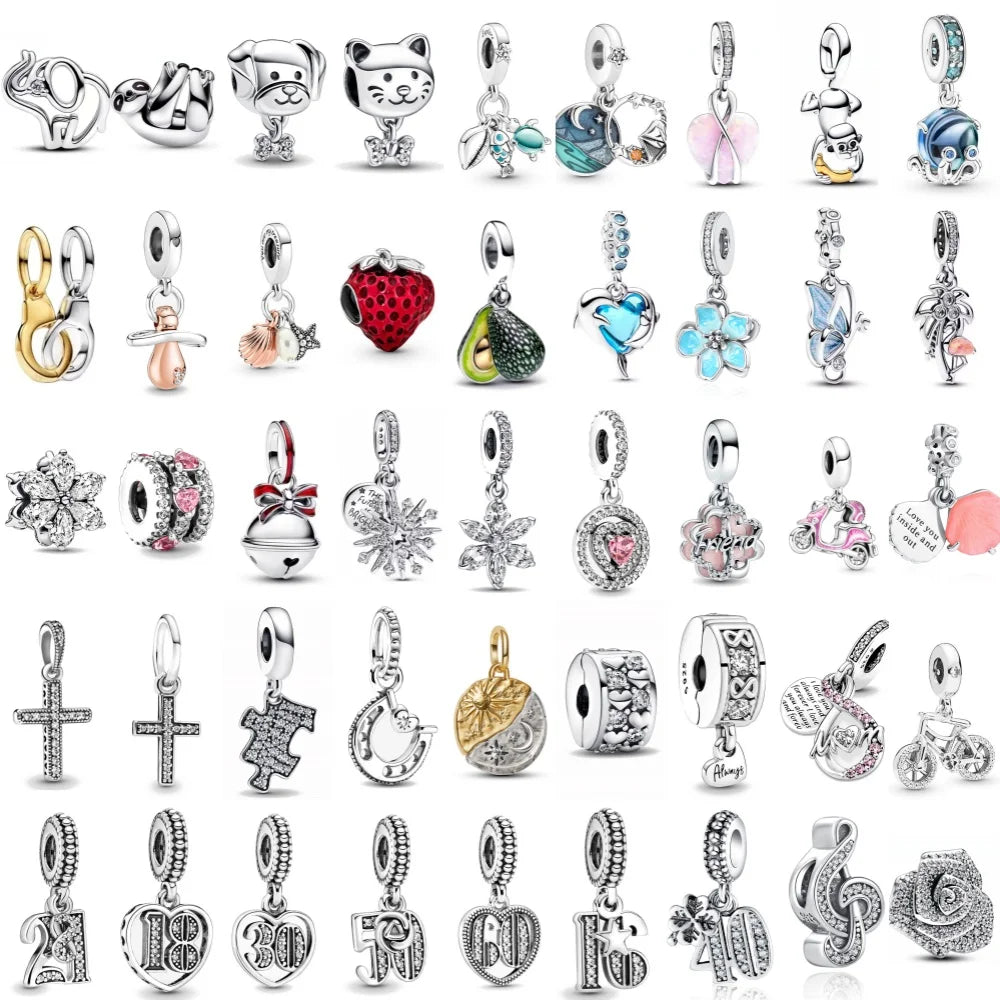 Alle heiß begehrten Artikel, original 925 Sterling Silber Ozean Charms Seestern Geburtstag Anhänger Perlen für Halsketten DIY Armband