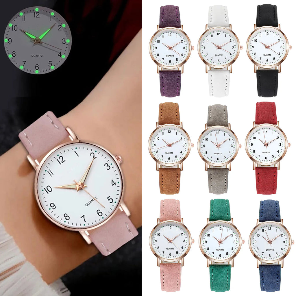 Modeuhr Für Frauen Leder Quarzuhren Damen Luxus Hintergrundbeleuchtung Armbanduhr Uhr relogio feminino
