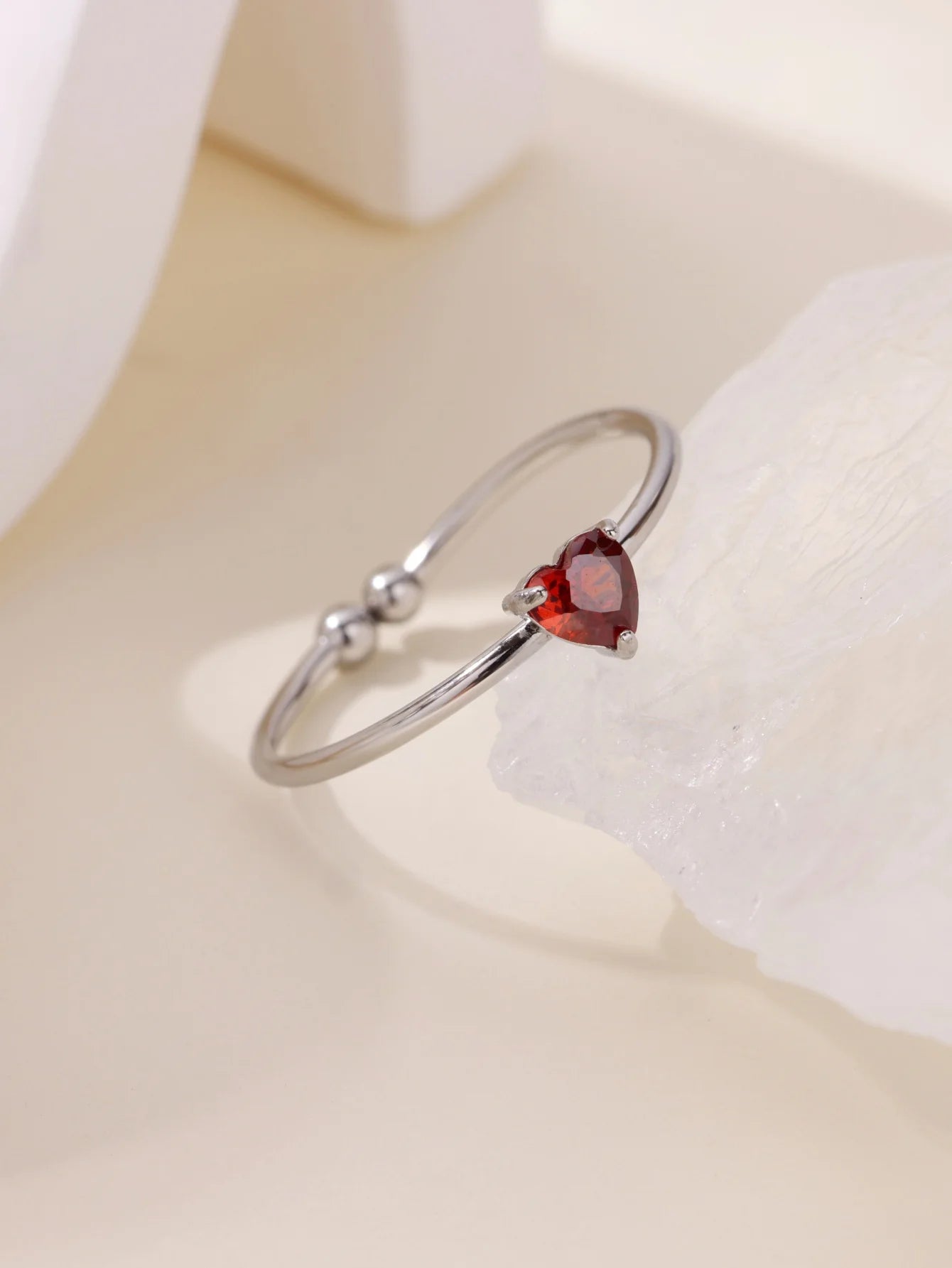 Mode Zirkon Herz Geburtssteinringe für Damen Edelstahl Goldfarbe Geburtssteinring Ästhetischer Hochzeitsschmuck Geschenk