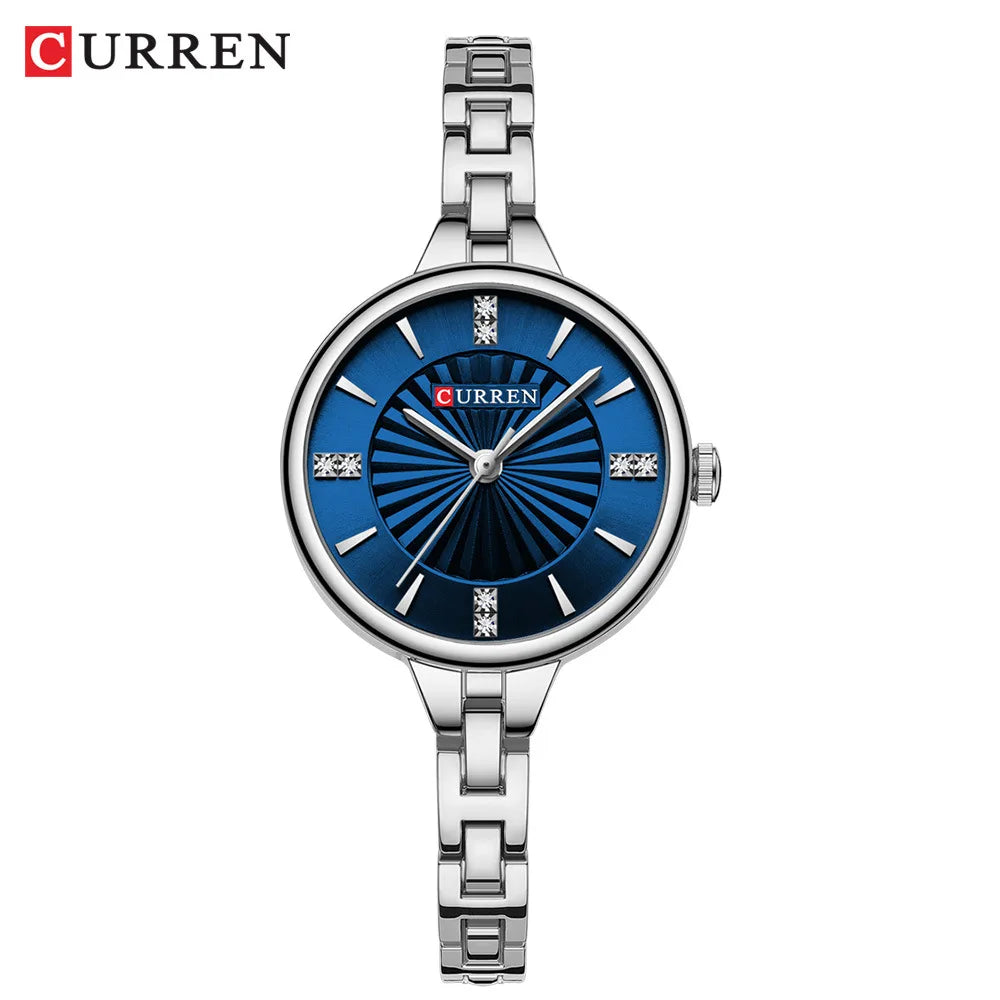 CURREN 9097 Top Brand Women's Quartz Watch Fashion Casual Gold Silver Waterproof Stainless Steel Strap Women's Elegant Watch