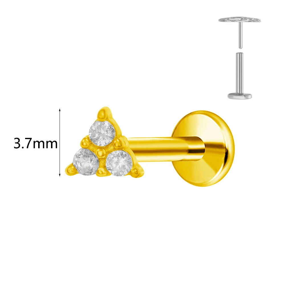 Winziger Wassertropfen Labret Piercing G23 Titan Opal Mond Push-In Zweig Ohrring Stecker Anhänger Gewindeloser Knorpelkörperschmuck