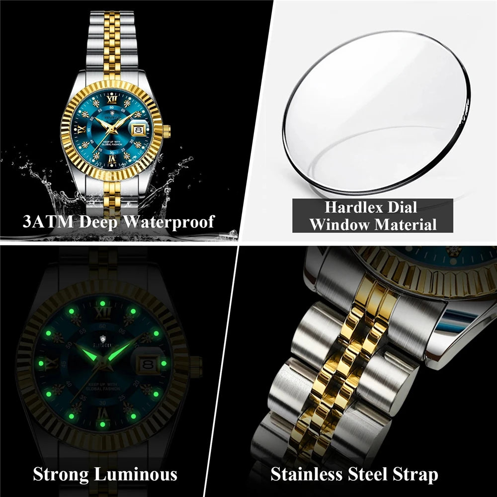 Relojes de pulsera de cuarzo de moda de 28MM, nuevos relojes para mujer, reloj pequeño de oro de lujo con diamantes para mujer, todo por 1 real, reloj de mujer