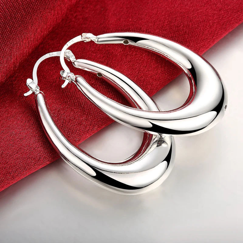 925 Silber Große Mond-Creolen für Damen Modeschmuck Großhandel