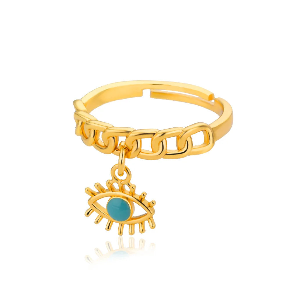 Böse Augen Ringe für Damen Edelstahl Türkischer Augenring Hochzeit Gothische Ästhetik Schmucksets anillos bague bijoux