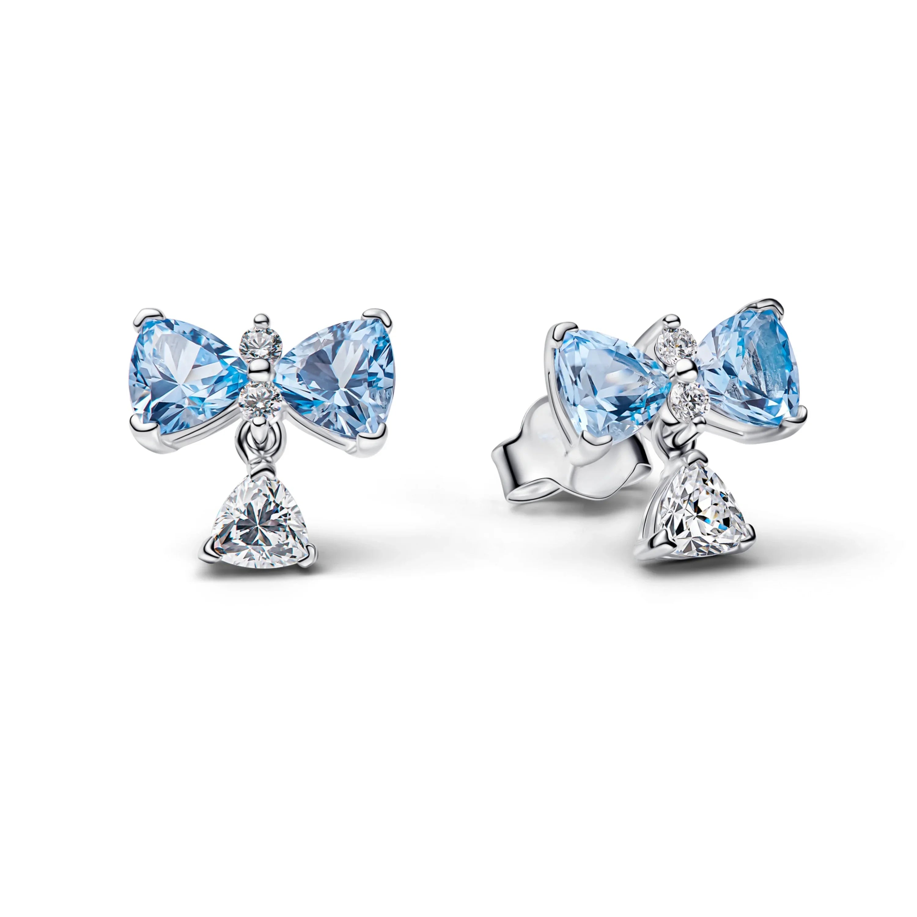 Original 925 Sterling Silver Charms Pendant Blue Bow Suit Bead for Wome Rings Earrings Necklace DIY Bracelet Fine Jewellery Gift