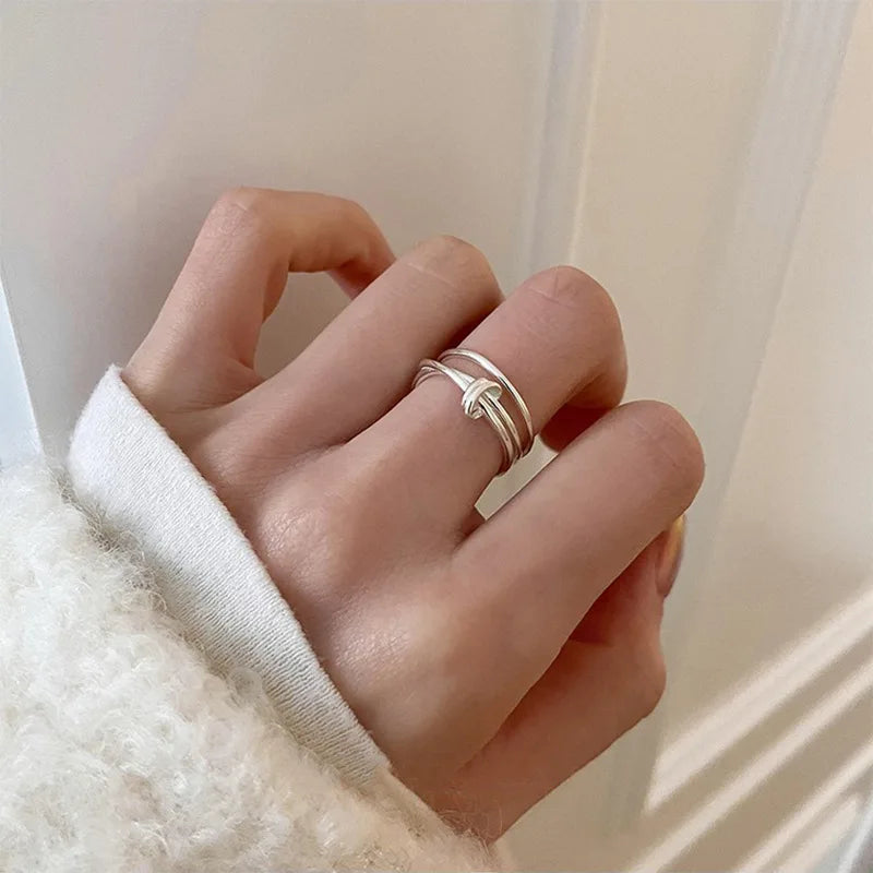Anillo de plata de ley 925 chapado para mujer, regalo para niña, piedra negra, cristal esmaltado, retro, punk, abierto, joyería al por mayor
