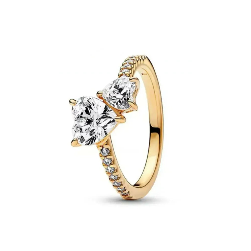 925er Silber Herzsteinringe in Goldfarbe Ring Neu Heiß begehrte Ringe in Goldfarbe Passend für jeden Anlass DIY Geburtstagsgeschenk