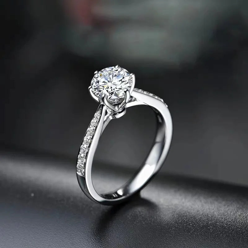925 Sterling Silber Zirkon Verstellbare Verlobungsringe für Frauen Hochzeit Elegante Schmuck Damen Accessoires Geschenke