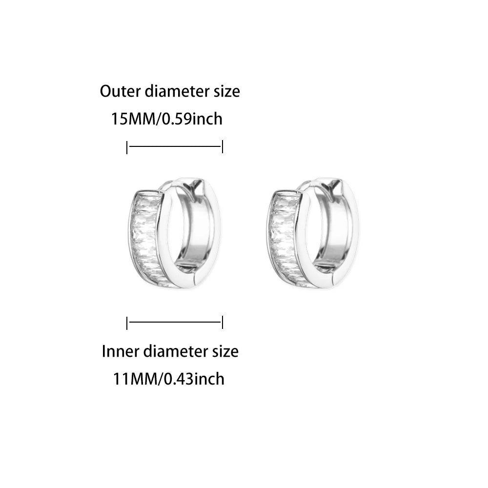 Cubic Zirkonia Creolen für Damen, Edelstahl, Goldfarben, Piercing-Ohrringe, 2025, Neue Mode, Hochzeitsschmuck, Geschenk