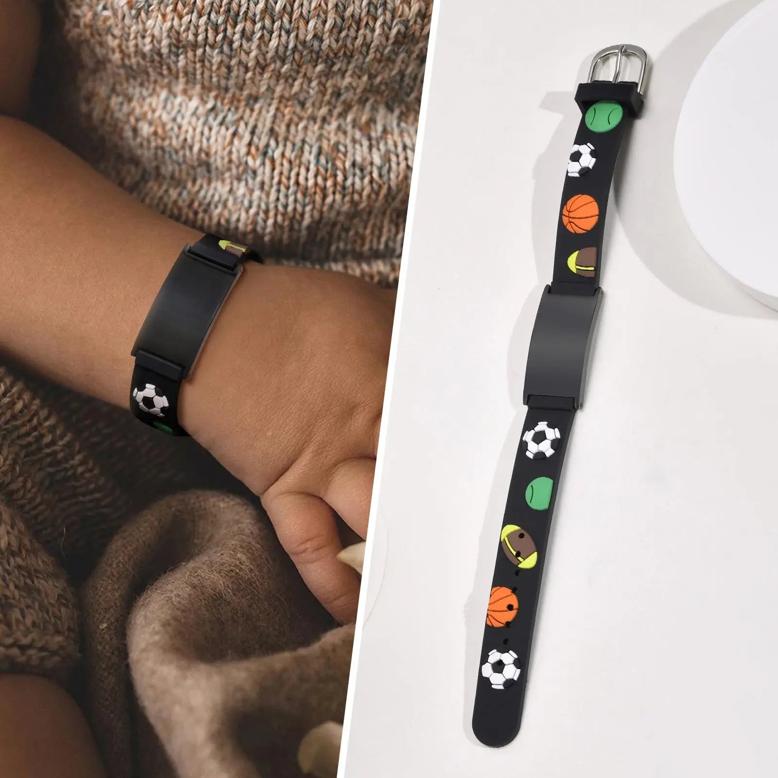 Personalisiertes Ausweiskettchen für kleine Mädchen und Jungen, Silikonarmband verstellbar, Gravierte Zitate Inspirierendes Geschenk