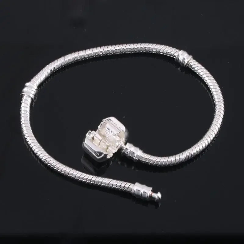Original 925 Sterling Silber Schlangenkette Charm Armband Armreif Feiner Schmuck Basic Charm Armbänder für Frauen Männer Party DIY Schmuck