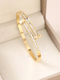 1 Stück/Set Damen Hochzeitsschmuck Party Feiertag Valentinstag Geschenk Edelstahl Armband 18K vergoldet Armband