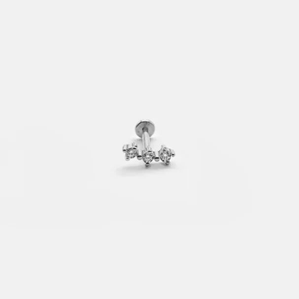 CANNER 1PC Vier-Punkt-Stern Mond Quaste Lotus Knorpel Spirale Piercing 925 Sterlingsilber Ohrstecker Für Frauen Ins Ohrring