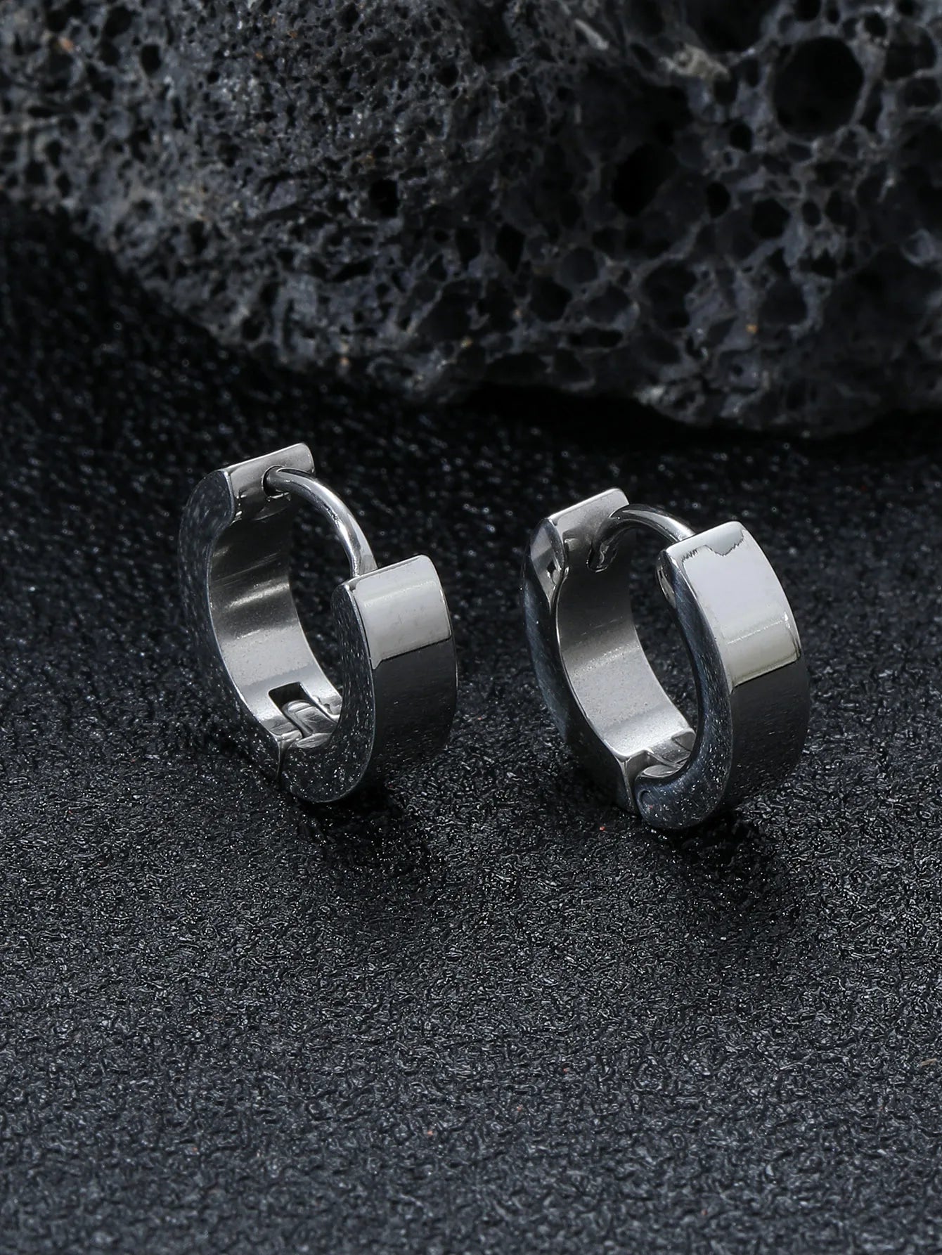 Mode Trend Hip Hop Coole Edelstahl Quadrat Ohrstecker Schlichtes Design Von Street Freizeit Chic Hochwertiger Schmuck