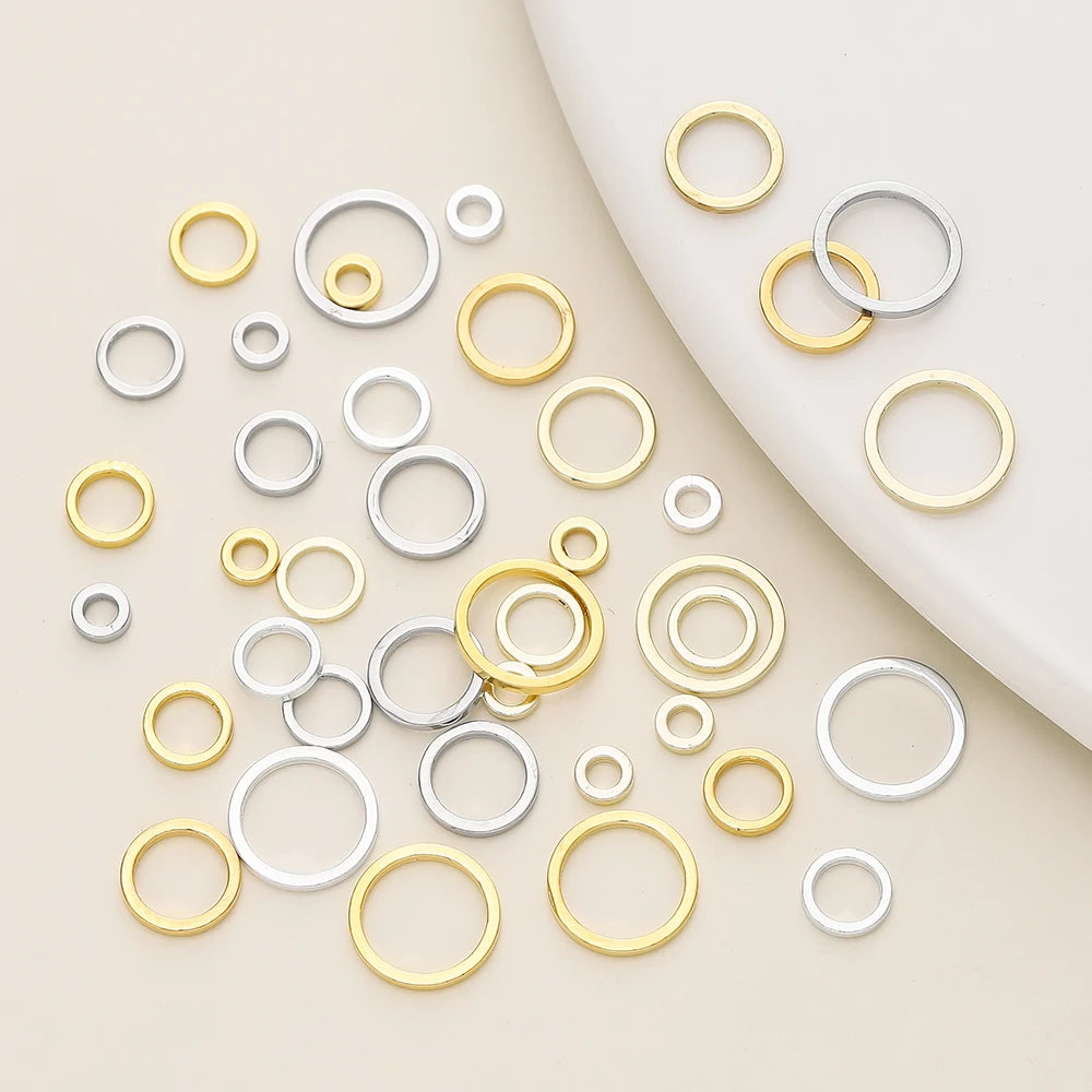 10/20 Stk./Packung 14K/18K Vergoldet Messing Geschlossene Biegeringe Spaltringe Verbinder für Schmuck Halskette Bastelzubehör