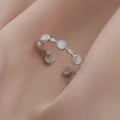 925 Sterling Silber Runde Kristall Verstellbare Ringe Für Frauen Hochzeit Verlobung Luxus Schmuck Großhandel Accessoires