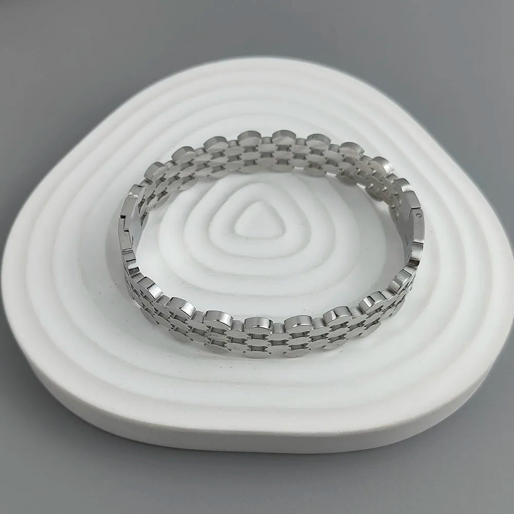 Neues Armband aus goldbeschichtetem Edelstahl mit Wabenhohlmuster, hochwertiges wasserdichtes Silberarmband, Paarschmuck