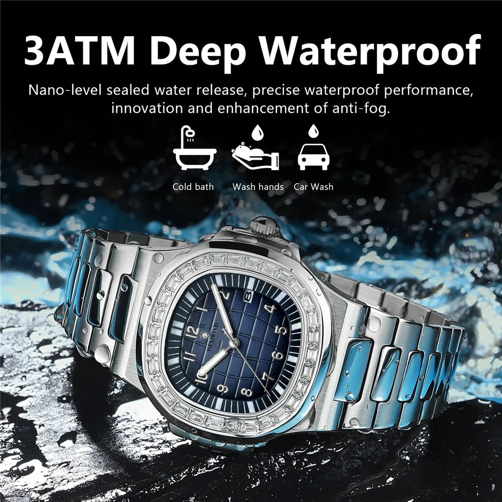 Nuevo reloj digital simple de diamantes para hombre, regalos, relojes de pulsera de cuarzo de moda, relojes automáticos para hombre, reloj de hombre Montre Homme