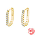 Pendientes de aro redondos de cristal de plata de ley 925 de alta calidad para mujer, regalo para fiesta de boda, joyería versátil de calle