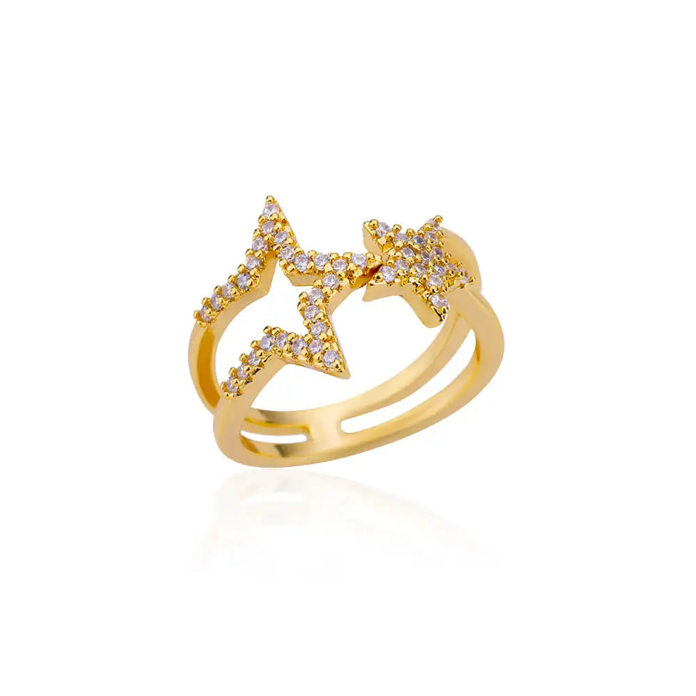 Luxuriöse Rosenblüten-Zirkon-Ringe für Frauen, goldfarben, Edelstahl, modischer Schmetterlingsring 2023, ästhetischer Hochzeitsschmuck, Geschenk