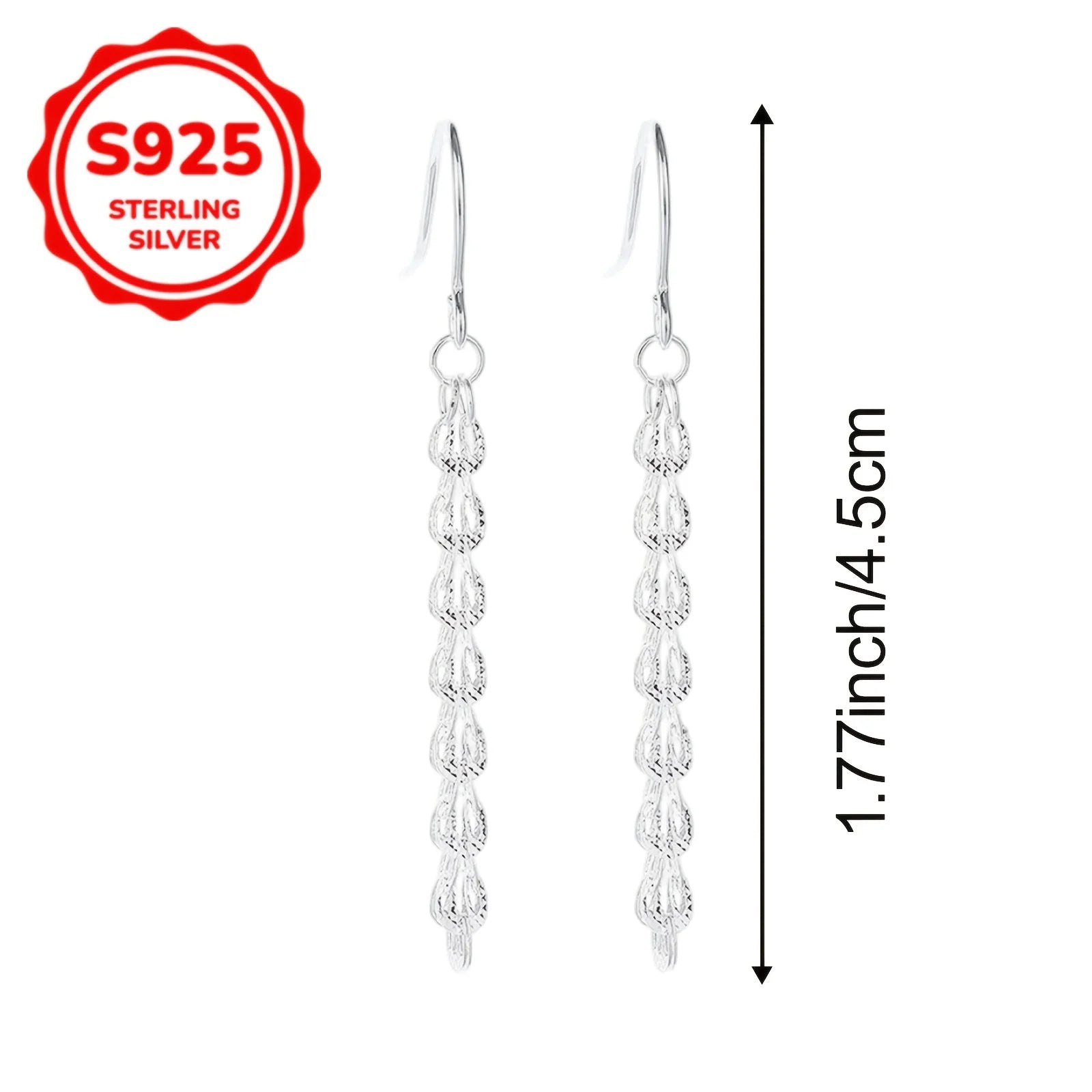 Schlichte und legere S925 Silber Phönixschwanz-Hakenohrringe für Damen, hypoallergene Ohrringe für den täglichen Gebrauch von Frauen
