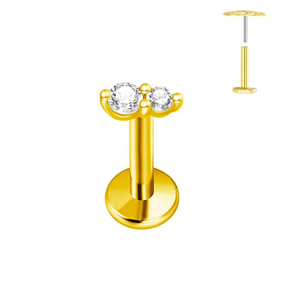 ASTM F136 G23 Titan Herzförmiger Ohrstecker 16G 18G 20G Threadless Piercing Butterfly Push-in Lippenstecker Daith Labret Conch