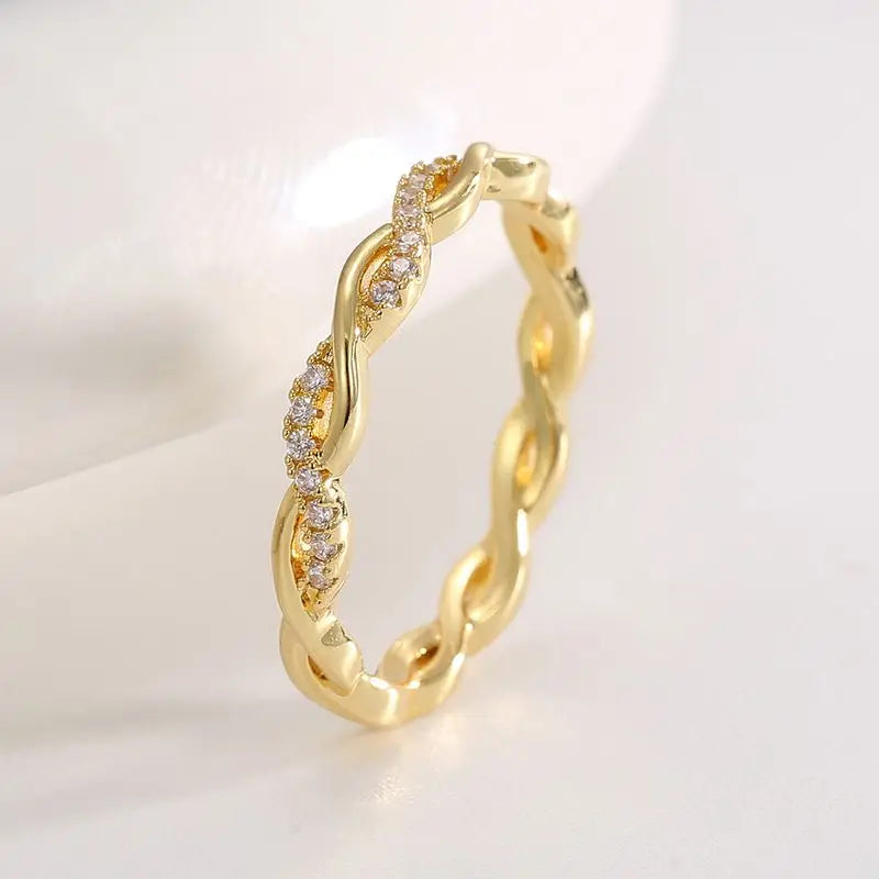 925 Sterling Silber Ehering Eternity Ringe für Damen Brillanter runder Zirkonia Dünner Eleganter Damenschmuck