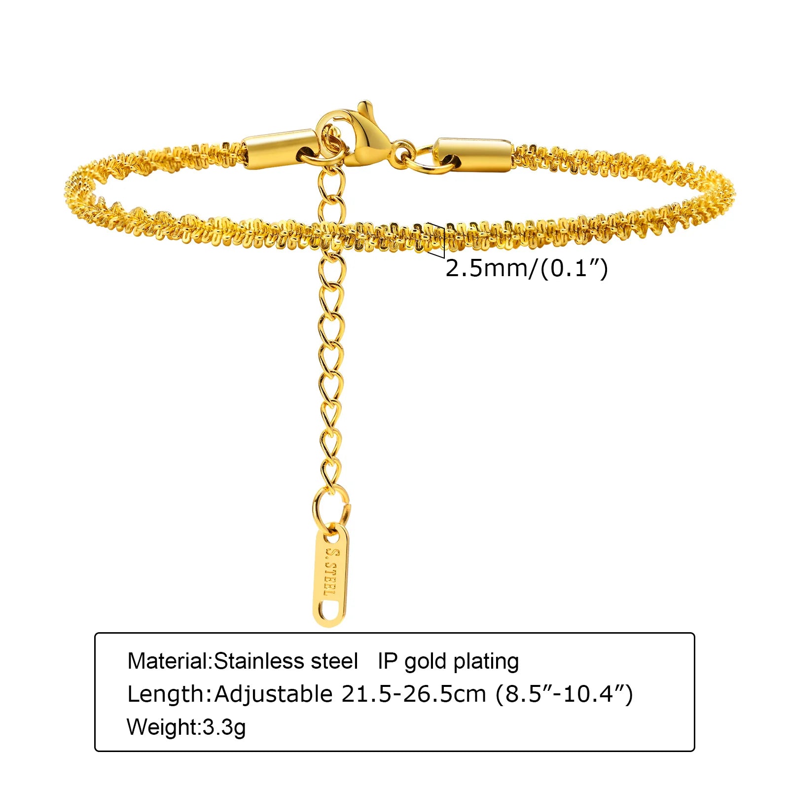 Fußkettchen Armband für Beine aus Edelstahl, wasserdicht, verstellbar, Strandperlen, Kugel, kubanische Gliederkette, Sommer, Boho-Fußschmuck für Damen