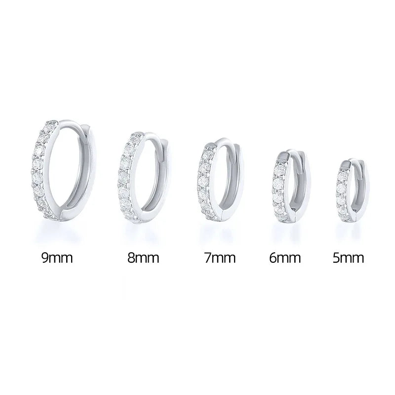 2 Stück Edelstahl Minimal Kristall Zirkonia Creolen Gold Silber Farbe Kleine Huggie Knorpel Ohrring Piercing Schmuck