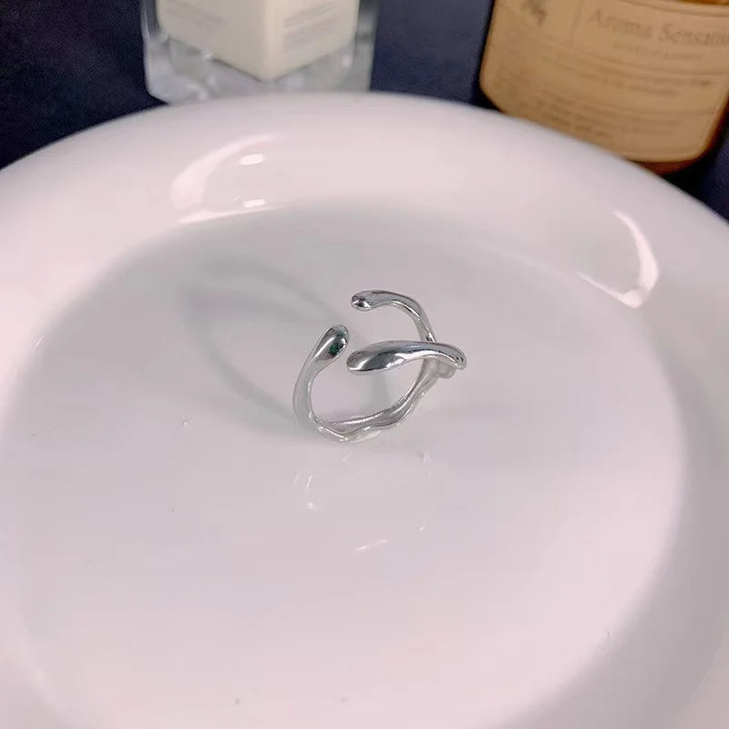 Einfacher Edelstahl Verstellbarer Damenring Statement-Schmuck für Frauen Designer Öffnungsfingerring Großhandel Dropshipping