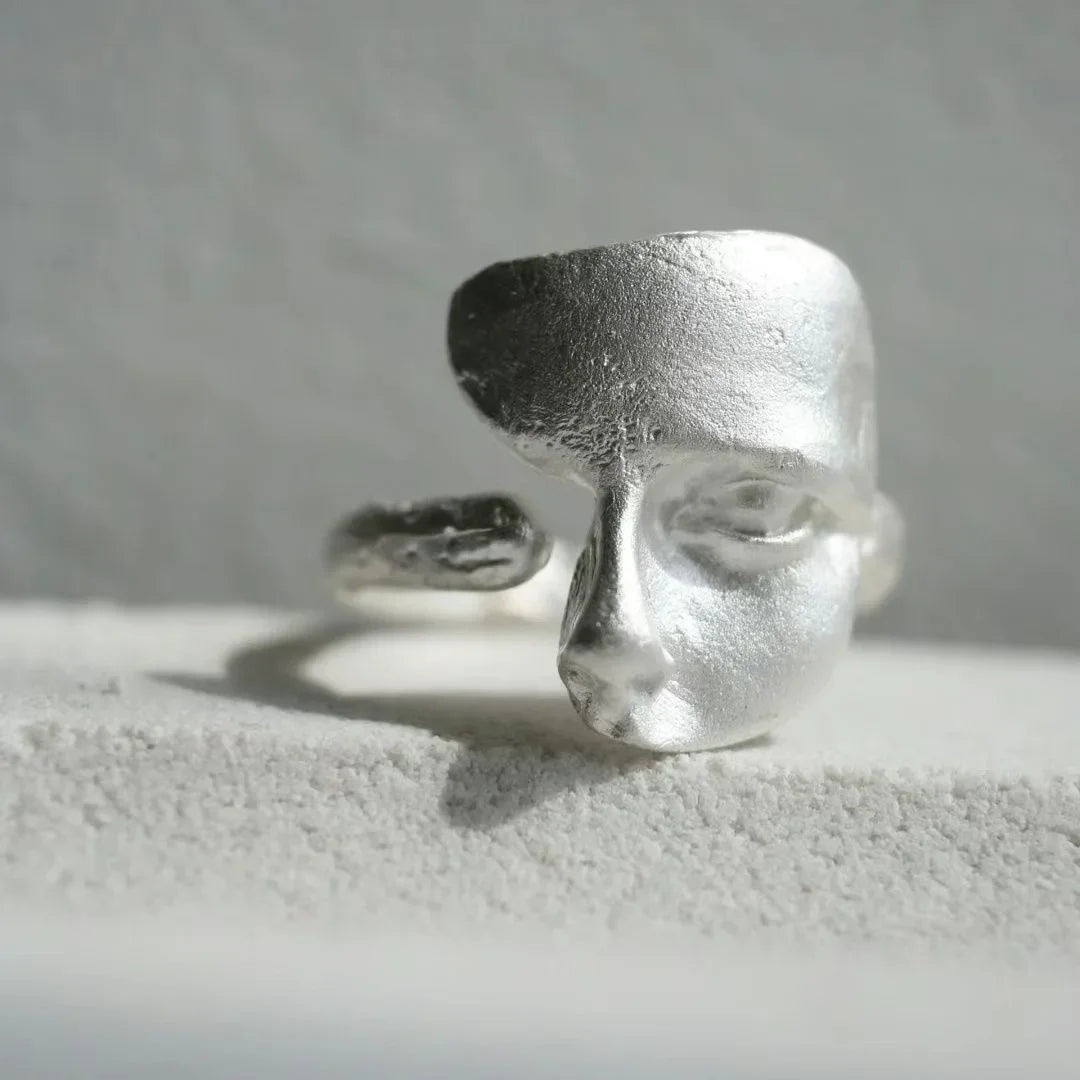 LATS Neue kreative mystische Masken-Gesichts-Offene Ringe für Frauen und Männer, Gothic-Stil, Persönlichkeit, Masken-Fingerschmuck, Geschenk, Großhandel