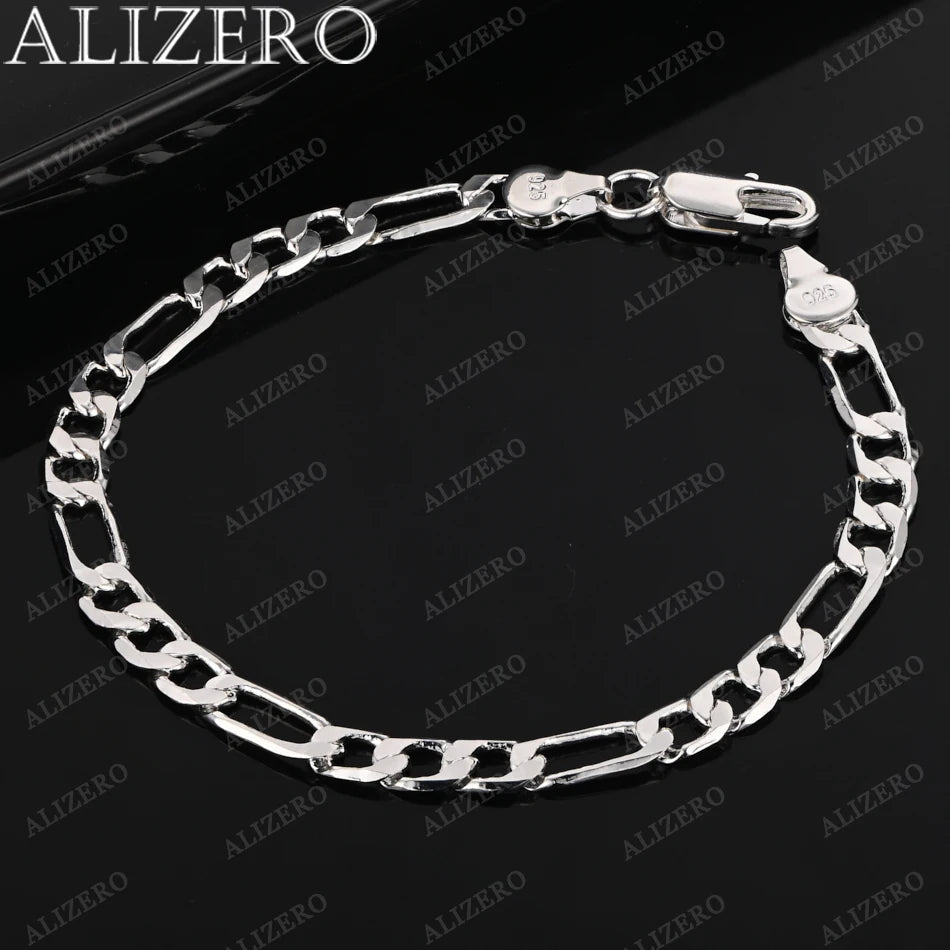 ALIZERO 925 Sterling Silber Armband 4/6/8/10/12mm Kettenarmbänder für Damen Herren Mode Party Edler Schmuck Großhandel