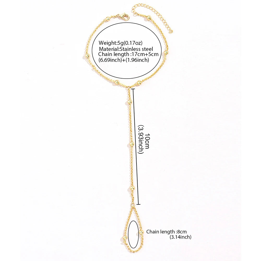 Edelstahlarmbänder Persönlichkeits-Design Perlen-Fingerkette Minimalistisches Armband für Frauen Schmuck Beste Freundin Geschenke Neu