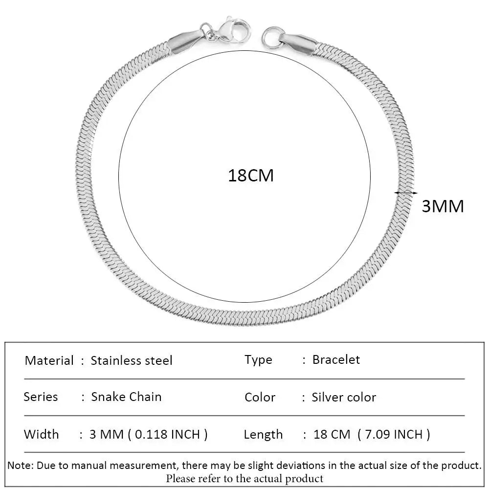 SUNIBI Klassische Schlangenkettenarmbänder für Damen, Trendige Mode, Edelstahl-Kubakettenarmband, Trendige Damengeschenke, Schmuck