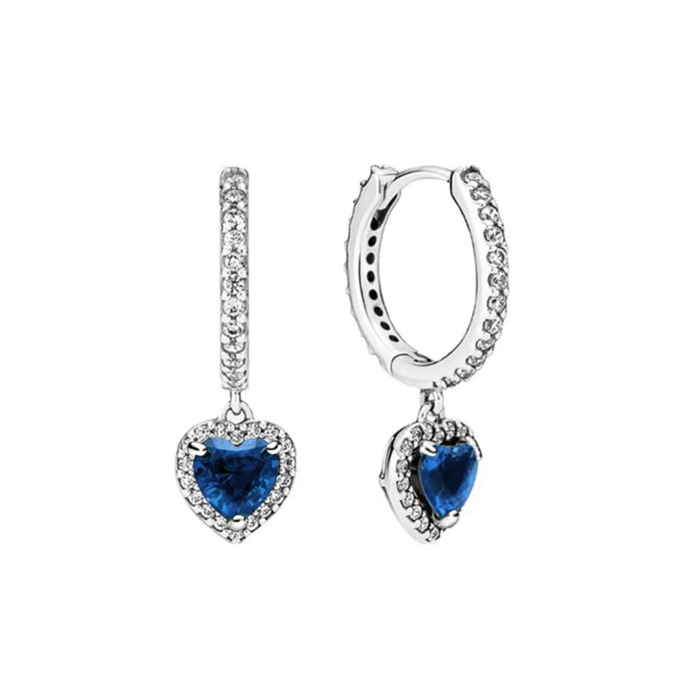 Neue S925 Silber Herz-Stein-Ohrstecker geeignet für Valentinstag, Muttertag, Jubiläumsgeschenk DIY Charm-Schmuck