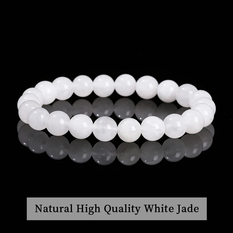 JD Natursteinperlen Armband Amethyst Tigerauge Kristall Quarz Achat Edelstein Perlen Armreifen Damen Herren Reiki Heilung Schmuck Geschenk